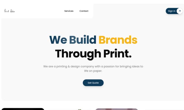Print Duka website showing its We Build Brands Through Print message